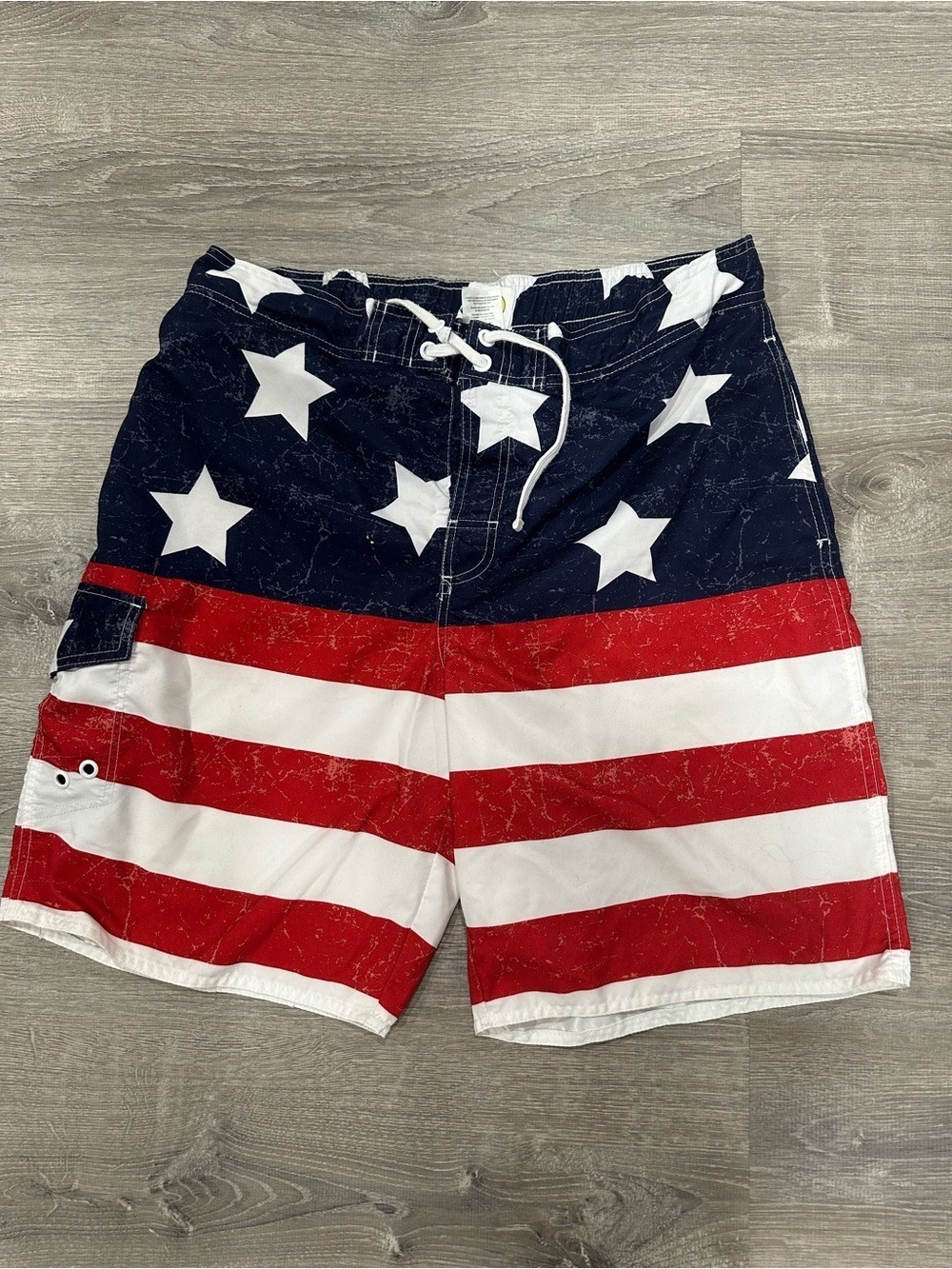 Mens Bass Pro Shops American Flag Swim Trunks Size Large